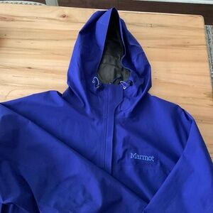 Marmot Gore-Tex Raincoat Women size XL Royal Blue with Hood
